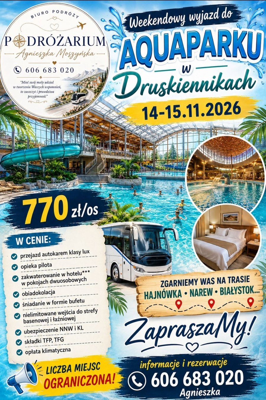 Weekendowy wyjazd do aquaparku w Druskiennikach